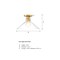 Designers Fountain Leena 14 in. 1-Light Brushed Gold Modern Semi Flush Mount with Clear Glass Shade for Bedrooms D307M-SF-BG - alternate 7